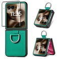 thumbnail image 1 of Dteck for Motorola Razr Plus 2025 Case with Screen Protector and Ring Grip, Shockproof Protective Phone Thin Cover for Moto Razr+ 2025/2024,Green, 1 of 5
