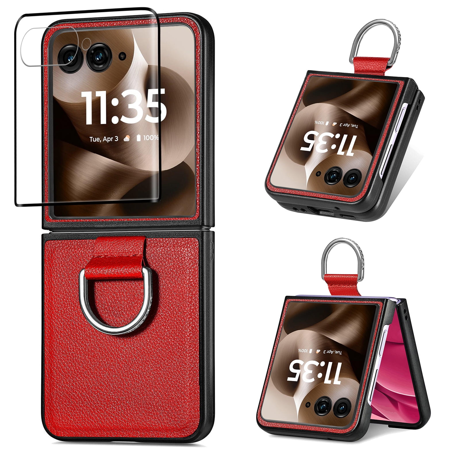 Dteck for Motorola Razr Plus 2025 Case with Screen Protector and Ring ...