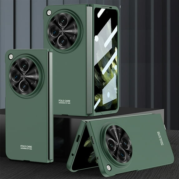 Dteck for OnePlus Open Case with Built-in Screen Protector, Ultra Slim Shockproof Anti-Scratch Full Body Protective Cover for OnePlus Open 2023,Green