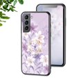 thumbnail image 1 of Dteck for Samaung Galaxy S21 Plus Case 6.7" 2021, TPU Flexible Border with Ring Kickstand and Glass Protector Case for Samaung Galaxy S21 Plus Girls and Women, Purple Magnolia, 1 of 10