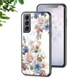 thumbnail image 1 of Dteck for Samaung Galaxy S21 Plus Case 6.7" 2021, TPU Flexible Border with Ring Kickstand and Glass Protector Case for Samaung Galaxy S21 Plus Girls and Women, White Flowers, 1 of 10