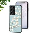 thumbnail image 1 of Dteck for Samaung Galaxy S21 Ultra Case 6.8" 2021, TPU Flexible Border with Ring Kickstand and Glass Protector Case for Samaung Galaxy S21 Ultra Girls and Women, Gardenia, 1 of 10