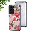 thumbnail image 1 of Dteck for Samaung Galaxy S21 Ultra Case 6.8" 2021, TPU Flexible Border with Ring Kickstand and Glass Protector Case for Samaung Galaxy S21 Ultra Girls and Women, Red Flowers, 1 of 10