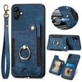 thumbnail image 1 of Dteck for Samsung Galaxy A04E Case Wallet with Card Holder,Ring Stand,Wrist Strap,RFID-Blocking PU Leather Protective Magnetic Flip Cover, Blue, 1 of 7