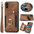 thumbnail image 1 of Dteck for Samsung Galaxy A04E Case Wallet with Card Holder,Ring Stand,Wrist Strap,RFID-Blocking PU Leather Protective Magnetic Flip Cover, Brown, 1 of 7