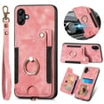 thumbnail image 1 of Dteck for Samsung Galaxy A04E Case Wallet with Card Holder,Ring Stand,Wrist Strap,RFID-Blocking PU Leather Protective Magnetic Flip Cover, Pink, 1 of 7