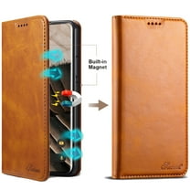 Dteck for Samsung Galaxy A13 5G Wallet Case, Folio Flip Magnetic Closure PU Leather Cover with Kickstand and Credit Card Slots,Yellow