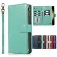 thumbnail image 1 of Dteck for Samsung Galaxy A25 5G Wallet Case, PU Leather Phone Case Women Men Kickstand Flip Cover Wrist Strap Zipper Pocket 9-Credit Card Slots,Green, 1 of 5