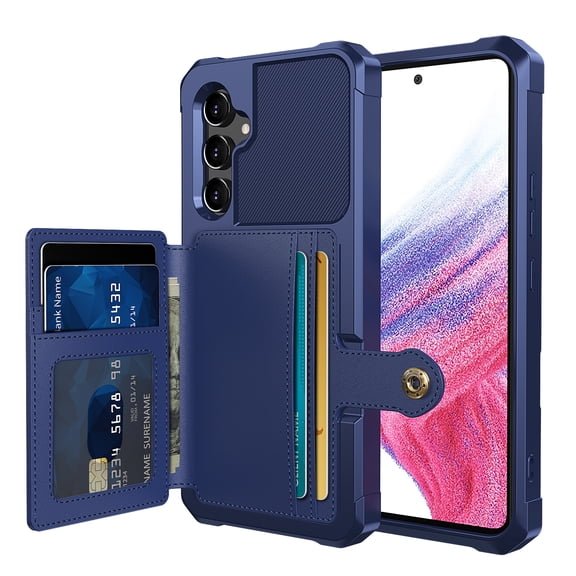 Dteck for Samsung Galaxy A54 5G Case, Samsung A54 5G Wallet Case, Hybrid Shockproof Rugged Case with Built-in Magnet Compatible Car Mount,Darkblue
