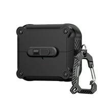 Dteck for Samsung Galaxy Buds3 FE (2025) / Buds3 Pro (2024) / Buds 3 Case (2024) Case with Secure Lock Clip,Full Body Shockproof Protection Hard Shell with Carabiner for Women Men,Black