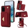 thumbnail image 1 of Dteck for Samsung Galaxy S20 FE Wallet Case with Crossbody Lanyard, PU Leather Card Holder Purse Shockproof Phone Cover for Samsung Galaxy S20 FE,Red, 1 of 5