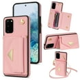 thumbnail image 1 of Dteck for Samsung Galaxy S20+ Wallet Case with Crossbody Lanyard, PU Leather Card Holder Purse Shockproof Phone Cover for Samsung Galaxy S20+,Pink, 1 of 5