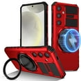 thumbnail image 1 of Dteck for Samsung Galaxy S21 Case with Rotating Ring Stand, Compatible with MagSafe, Heavy Duty Magnetic Phone Case for Samsung Galaxy S21 5G,Red, 1 of 9