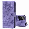 thumbnail image 1 of Dteck for Samsung Galaxy S21 Ultra Wallet Case, Floral Cat Embossed Leather Wallet Stand Flip Protective Case Cover with Card Holder,Purple, 1 of 5