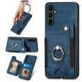 thumbnail image 1 of Dteck for Samsung Galaxy S22 Case Wallet with Card Holder,Ring Stand,Wrist Strap,RFID-Blocking PU Leather Protective Magnetic Flip Cover, Blue, 1 of 10
