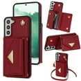 thumbnail image 1 of Dteck for Samsung Galaxy S23 FE Wallet Case with Crossbody Lanyard, PU Leather Card Holder Purse Shockproof Phone Cover for Samsung Galaxy S23 FE,Red, 1 of 4