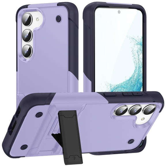 Dteck for Samsung Galaxy S23 Ultra, Military Drop Protection Shockproof Foldable Kickstand Heavy Duty Armor Phone Case, Lightpurple