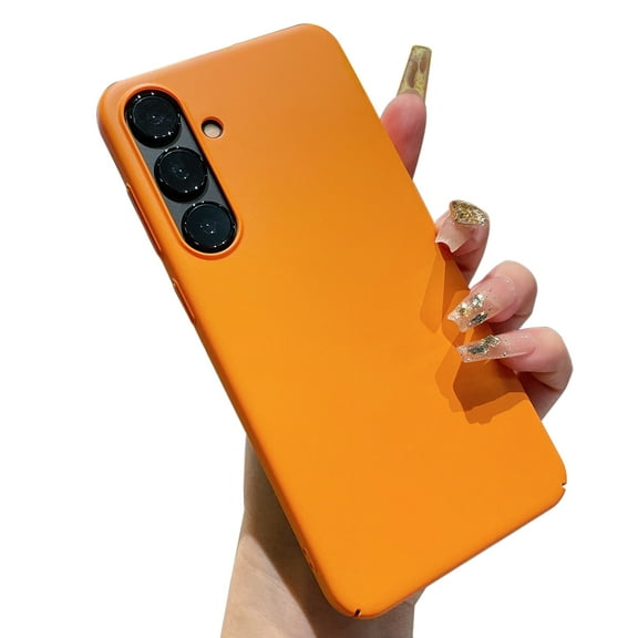 Dteck for Samsung Galaxy S24 Case, Anti-Fingerprints Hard Back Non-Slip Slim Protective Phone Case for Samsung Galaxy 24 5G 6.2 Inch,Orange