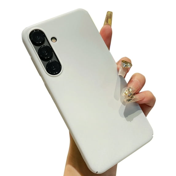 Dteck for Samsung Galaxy S24 Case, Anti-Fingerprints Hard Back Non-Slip Slim Protective Phone Case for Samsung Galaxy 24 5G 6.2 Inch,White