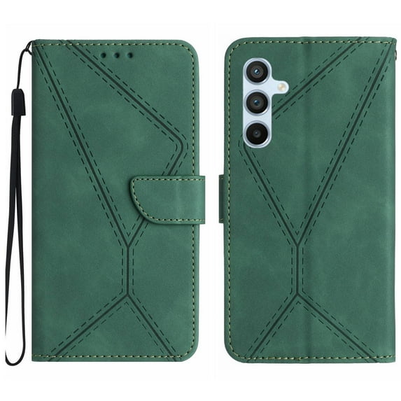 Dteck for Samsung Galaxy S25 Case, Shockproof PU Leather Kickstand Flip Card Slot Magnetic Closure Phone Cover, Green