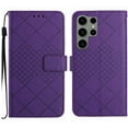 thumbnail image 1 of Dteck for Samsung Galaxy S25 Edge Case, Shockproof Magnetic Wallet Kickstand Flip Card Slots PU Leather Phone Cover with Hand Strap, Purple, 1 of 4