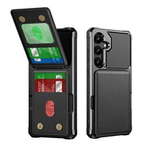 Dteck for Samsung Galaxy S25 FE Wallet Case with Card Holder, Credit Slots Kickstand Shockproof Phone Cover for Women Men,Black