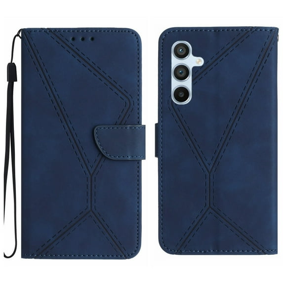 Dteck for Samsung Galaxy S25 Plus Case, Shockproof PU Leather Kickstand Flip Card Slot Magnetic Closure Phone Cover, Darkblue