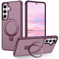 thumbnail image 1 of Dteck for Samsung Galaxy S26 Case, Compatible with MagSafe, Invisible Ring Stand, Shockproof Translucent Matte Back Protective Cover,Winered, 1 of 9