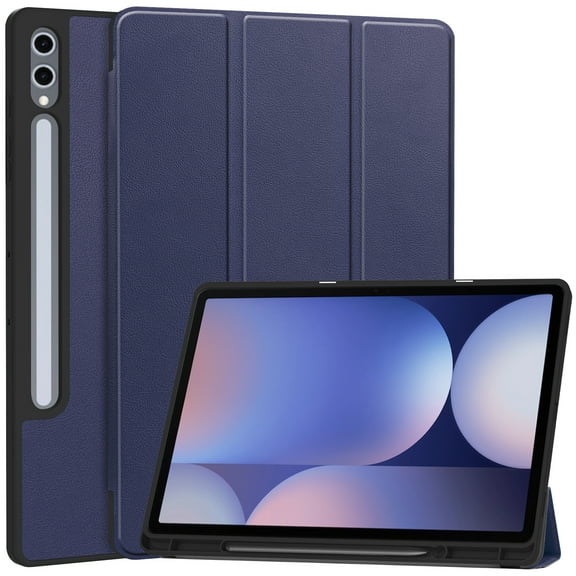 Dteck for Samsung Galaxy Tab S10 Ultra 14.6" 2024 Case, Protective Tri-Fold Cover and S Pen Holder, Auto Wake/Sleep, Deep Blue