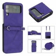 thumbnail image 1 of Dteck for Samsung Galaxy Z Flip 4 5G Case, Crossbody Phone Case Cover with Detachable Lanyard, PU Leather Cover for Samsung Flip 4 2022, Purple, 1 of 5