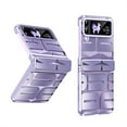 thumbnail image 1 of Dteck for Samsung Galaxy Z Flip 4 Case with Hinge Protection, Hybrid Shockproof Hard PC Frame Clear Fashion Rugged Case for Galaxy Z Flip 4 5G,Purple, 1 of 6