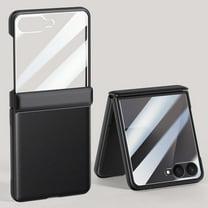 Dteck for Samsung Galaxy Z Flip 7 Case Hinge Protection with Built-in Screen Protector, Slim Shockproof Rugged Phone Cover for Galaxy Z Flip 7,Black