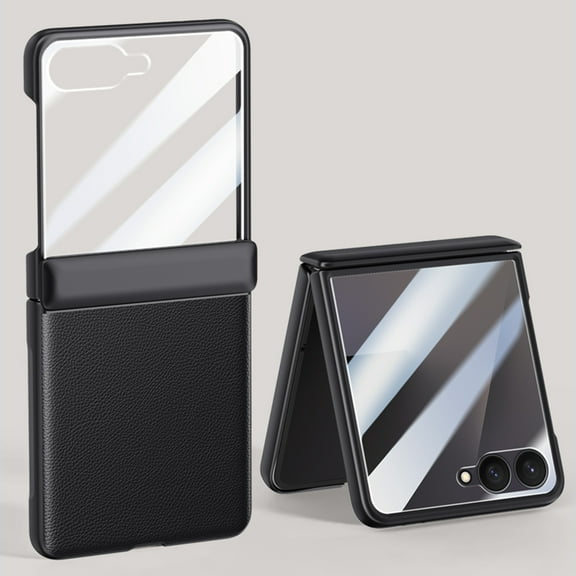 Dteck for Samsung Galaxy Z Flip 7 Case Hinge Protection with Built-in Screen Protector, Slim Shockproof Rugged Phone Cover for Galaxy Z Flip 7,Black