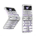 thumbnail image 1 of Dteck for Samsung Galaxy Z Flip3 Case with Hinge Protection, Galaxy Z Flip3 5G Case Ultra Thin Shockproof Anti-Drop Fashion Rugged Phone Cover,Silver, 1 of 5