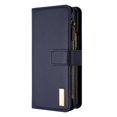 thumbnail image 1 of Dteck for Samsung Galaxy Z Fold 3 Case, Hangbag PU Leather Flip Phone Case for Galaxy Z Fold 3 with 9 Card Slots Holder Zipper Pocket, Deep Blue, 1 of 5