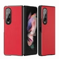 thumbnail image 1 of Dteck for Samsung Galaxy Z Fold 4 Case, Slim Flit Premium Lychee Leather + Hard PC Bumper Shockproof Phone Case,Red, 1 of 2