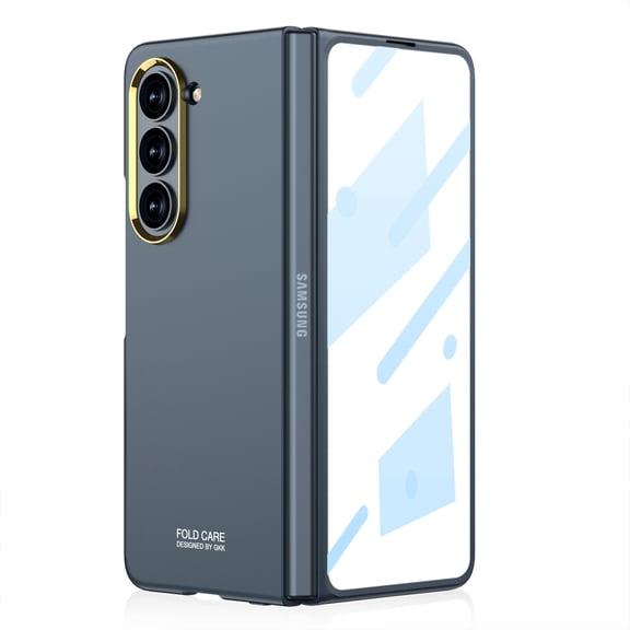 Dteck for Samsung Galaxy Z Fold 5 Case, Ultra Slim Plating Shockproof Anti-Scratch All-Inclusive with Hinge Protection & Screen Protect, Darkgreen