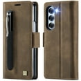 thumbnail image 1 of Dteck for Samsung Galaxy Z Fold 6 Wallet Case with S Pen Holder, PU Leather Flip Folio Card Slots Kickstand Phone Cover for Galaxy Z Fold 6,Coffee, 1 of 11