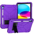 thumbnail image 1 of Dteck for iPad 10th Gen 10.9 inch 2022, Heavy Duty Shockproof Rugged Shoulder Strap Foldable Kickstand Cover with Pencil Holder, purple, 1 of 7