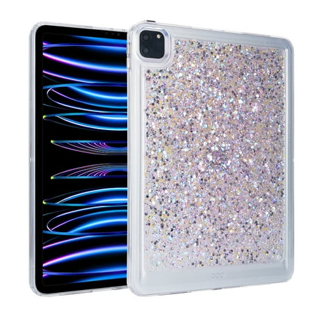 Dteck for iPad 6th/5th Generation Case, iPad 9.7 Inch 2018/2017 Case Matte Glitter Sturdy Shockproof Hard Cover for Girls,Pink