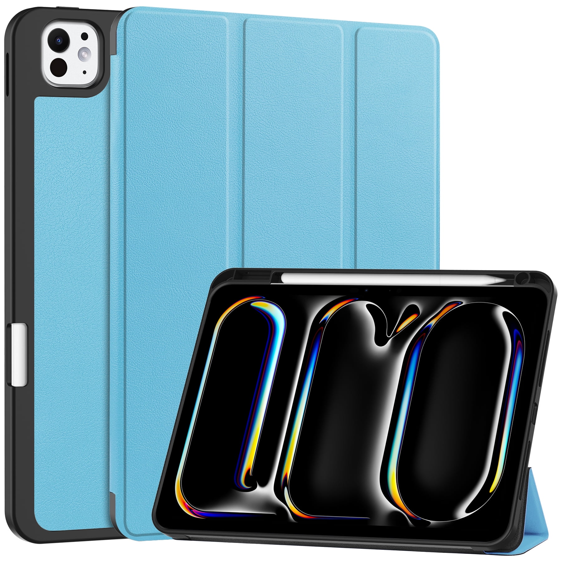 Dteck for iPad Pro 11 Inch 2024 Case with Pencil Holder, Slim