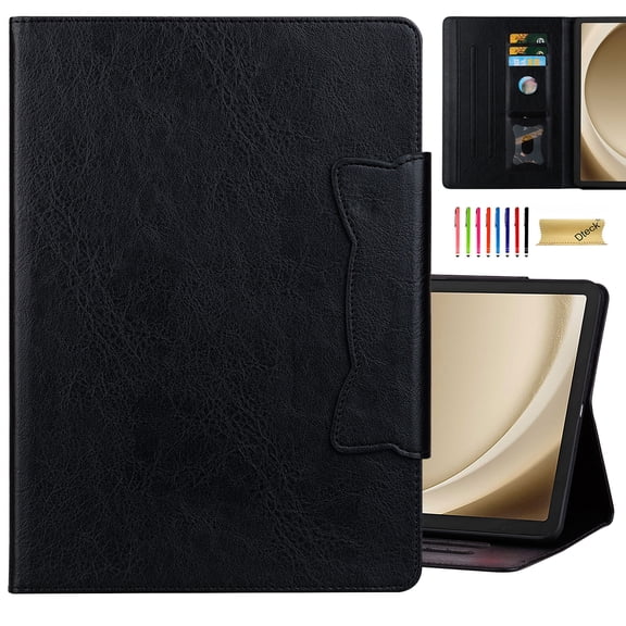 Dteck for iPad Pro 13 Inch Case (2024), Leather Folio Cover Auto Wake/Sleep with Card Slots, Multi-Angle Viewing Stand,Black