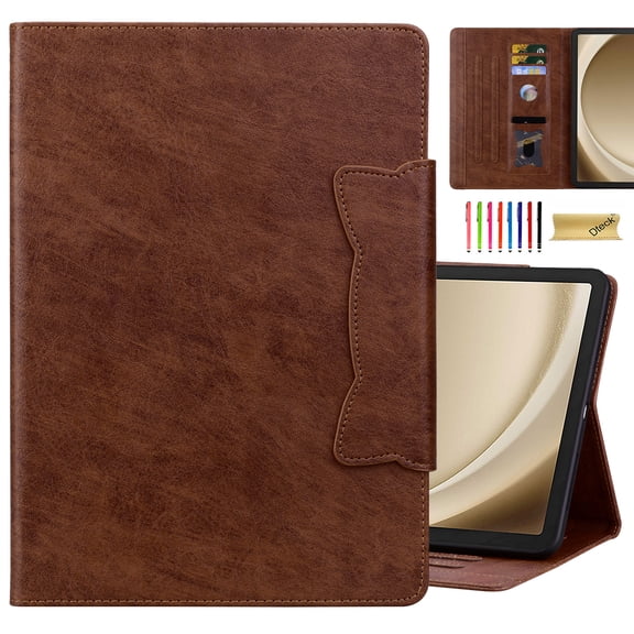 Dteck for iPad Pro 13 Inch Case (2024), Leather Folio Cover Auto Wake/Sleep with Card Slots, Multi-Angle Viewing Stand,Brown