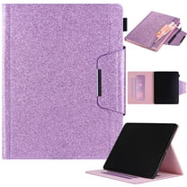 Dteck for iPad Pro 13 Inch (M4) Case 2024, Front Pocket PU Leather Folio Cover with Auto Sleep/Wake for iPad Pro 13 in Case 2024,Glitter Purple