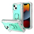 thumbnail image 1 of Dteck for iPhone 11 Case with Ring Holder Kickstand, Heavy Duty Full Body Shockproof Hybrid Bumper Silicone Hard Back Cover for iPhone 11,Gray+Mint, 1 of 5