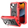 thumbnail image 1 of Dteck for iPhone 11 Case with Ring Holder Kickstand, Heavy Duty Full Body Shockproof Hybrid Bumper Silicone Hard Back Cover for iPhone 11,Red+Black, 1 of 5