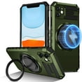 thumbnail image 1 of Dteck for iPhone 11 Case with Rotating Ring Stand, Compatible with MagSafe, Heavy Duty Magnetic Phone Case for iPhone 11,Green, 1 of 8