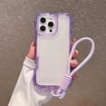 thumbnail image 1 of Dteck for iPhone 11 Clear Case, Heavy Duty Drop Protection Rugged Shockproof 3-Layer Military Protective Tough Strap Durable Cover,Purple, 1 of 10