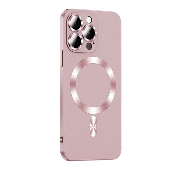 Dteck for iPhone 12 Case Fit for MagSafe, Slim Fit Liquid Silicone Frosted Matte Case Shockproof Magnetic Cover for iPhone 12,Pink