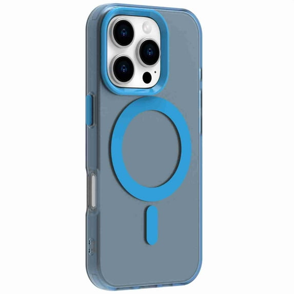 Dteck for iPhone 12 Pro / 12 6.1" Magnetic Case Cover, Shockproof Supports Wireless Charging Hard PC Back TPU Bumper Phone Case, Blue
